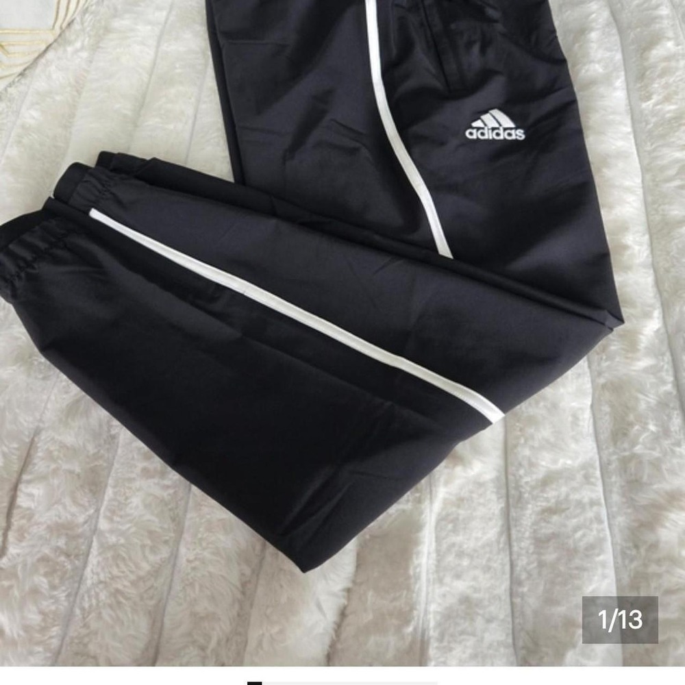 adidas black and white track pants